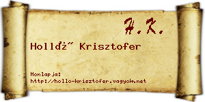 Holló Krisztofer névjegykártya
